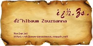 Öhlbaum Zsuzsanna névjegykártya